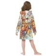 thumbnail image 7 of FORMRS Niños Bathrobe Unisex Hooded Robe Soft Plush Pajamas Sleepwear, Size 7-9T, Purple Floral Tomatoes, 7 of 7