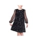 thumbnail image 1 of Sunny Fashion Vestido para Niñas Negro con Lentejuelas, Malla Transparente, Manga Larga, Fiesta, Elegante, Vestido de Gala, 8 Años, 1 of 6