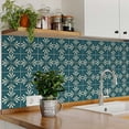 thumbnail image 3 of Mi Alma Teal Floral Tile Stickers - Removable Vinyl 4x4, 24 pcs, 3 of 16