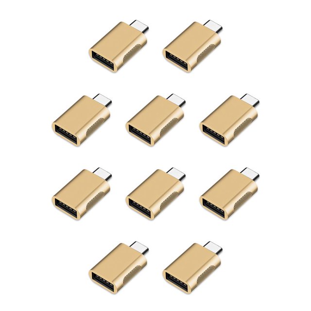 Seitruly Adaptador tipo C a USB 3.0 a Enchufe de estilo simple Convertidor universal multipropósito para teléfono PC Oro Oro 10Conjunto
