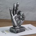 thumbnail image 2 of Decoraciones de plata del hogar de la oficina de la resina de la estatua del dedo de la decoración de la escultura de la mano, dedos aceptables, 2 of 4