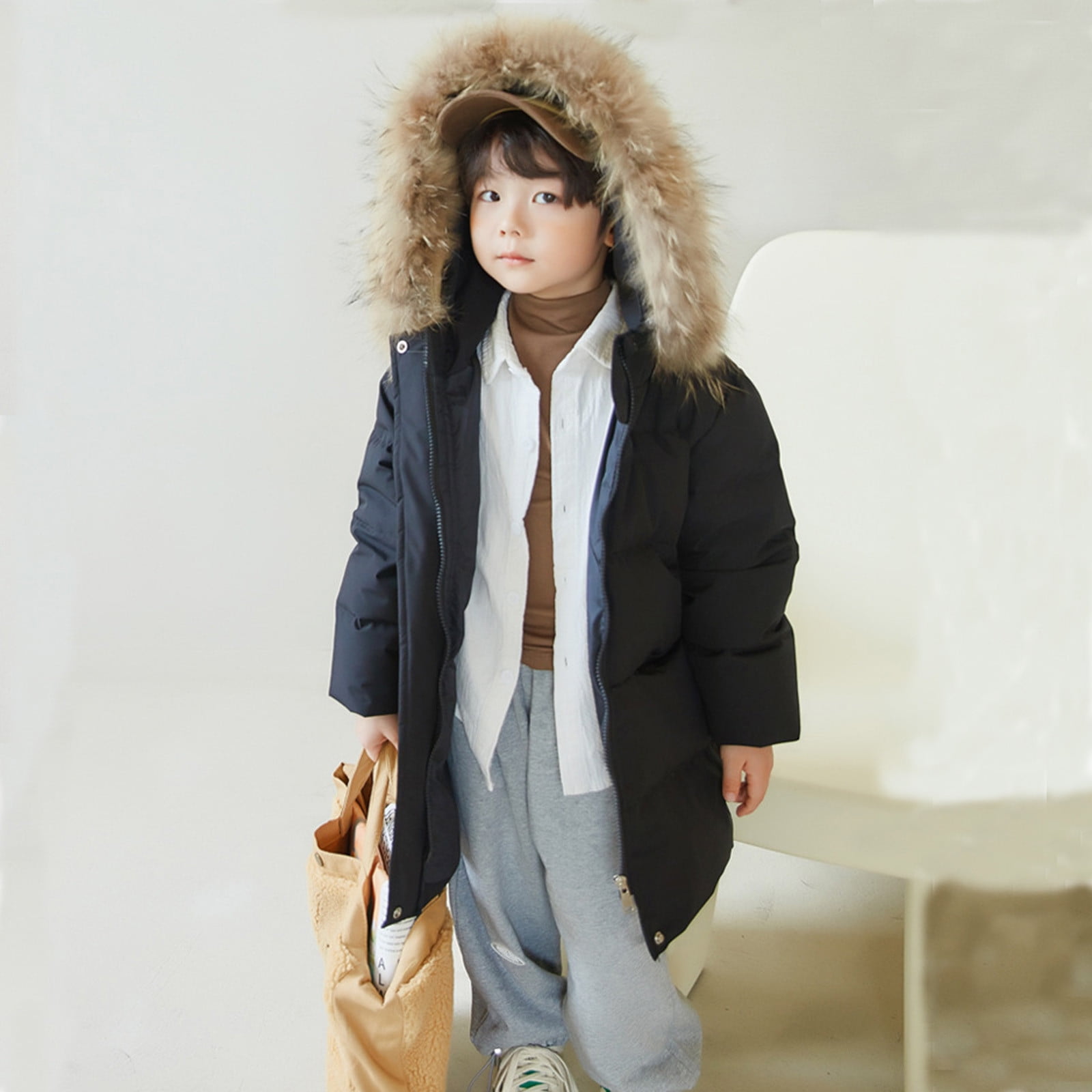 Jackets for Boys Winter Toddler Baby Kids Girls Sweater Coat Winter Thick  Warm Button Hooded Collar Windproof Coat Outwear Jacket Boys House Coats -  Walmart.com