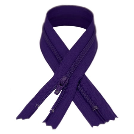 - YKK #3 Coil Zipper, 7 inch length, Royal Purple 029