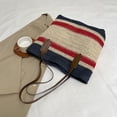 thumbnail image 4 of Bolso Hombro Paja para Mujer Playa Verano Con Colores Mano () Azul, 4 of 6