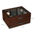 thumbnail image 6 of 8 Slot Watch Box Case Organizer for Men, Cherry Wood Walnut Finish, Watch Display Case, Modular Valet Tray, Apple Watch Compatible, Accessory Drawer, Pillow Stands by Case Elegance, 6 of 7