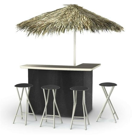 Best of Times 2003W2411P Chalk Board Palapa Portable Bar with 6 ft. Square Umbrella,