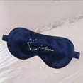 thumbnail image 5 of Máscara de ojos de seda con doce constelaciones, tira de sujeción que se adapta a la forma del rostro, correa para una máscara para dormir suave y cómoda (azul marino), 5 of 5