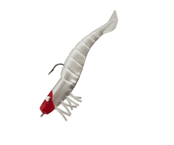 (3 pack) D.O.A. FSH3-3P-310 Shrimp Lure 3" 1/4 oz Pearl And Red Head 3 Per Pack