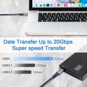 VCOM [6.6Ft] USB4 Cable 240W Compatible with Thunderbolt 3 Devices, USB4 Cable with 4K@60Hz Video USB-C for Thunderbolt 3, Dell, iPad Air 4, iPad Pro 2020, Pixel, Hub, Docking, and More