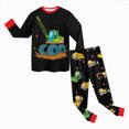 thumbnail image 5 of TOWED22 Toddler Baby Boy Fall Winter Clothes Print Long Sleeve Sweatshirt Pullover Tops + Pants Outfit Set Size:6-7 Y,Color:Red, 5 of 5
