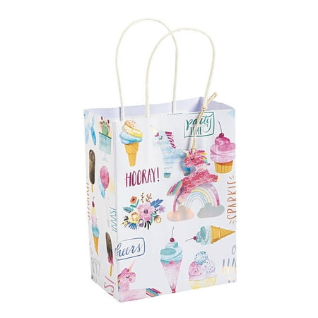 Fun Express Ay Unicorn Party Bags For Birthday Supplies Paper Gift W Handles 8 Pieces