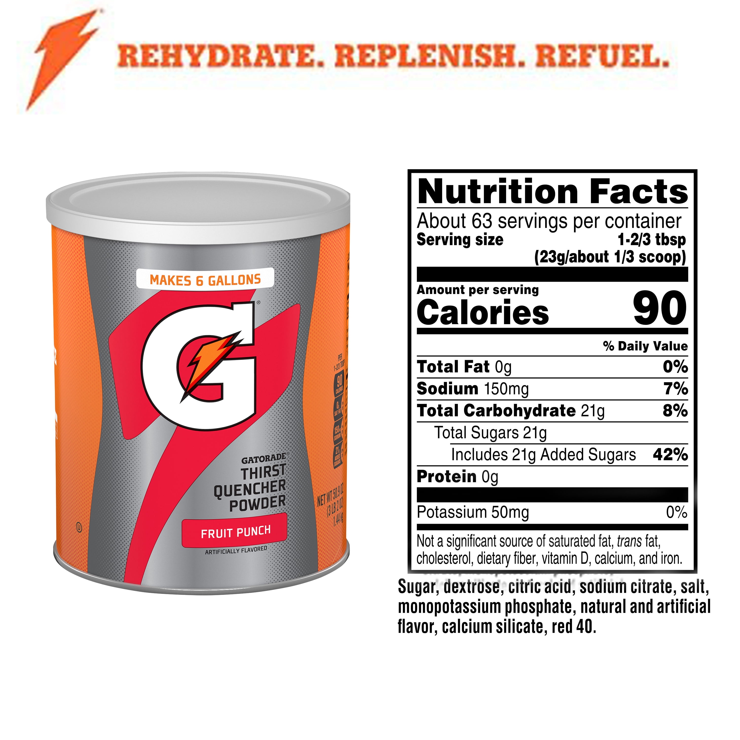 (3 pack) Gatorade Thirst Quencher Fruit Punch, Powdered Energy Drink Mix, 50.9 oz, 1 Count