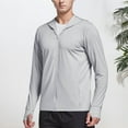 thumbnail image 2 of Men's Lightweight Hooded UPF 50+ Sun Jacket Long Sleeve Full Zip Outdoor Performance Wear with Pocket, 2 of 4