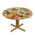 thumbnail image 3 of HAOXIT Fall Tablecloth Round Thanksgiving Autumn Pumpkin Round Tablecloth Farmhouse Watercolor Pumpkin Decorative Waterproof Polyester Table Cloth for Party Picnic Dinner Decor 42-46, 3 of 8