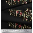 thumbnail image 3 of Soimoi Black Velvet Fabric Floral Love Quotes Text Decor Fabric Printed Yard 60 Inch Wide, 3 of 3