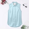 thumbnail image 4 of WERYOUNG Women's Blouses Sleeveless Summer Button Down Collared Shirts For Business Casual Wear Lightweight Breathable Blouse Trendy Tops XL, 4 of 5
