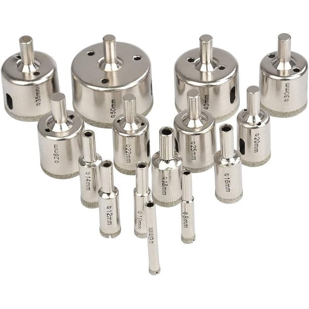 Broca para mármol y cerámica, juego de 15 brocas de diamante para baldosas, vidrio y cerámica, compatibilidad con taladros eléctricos y orificios limpios y precisos, amplio alcance de aplicación