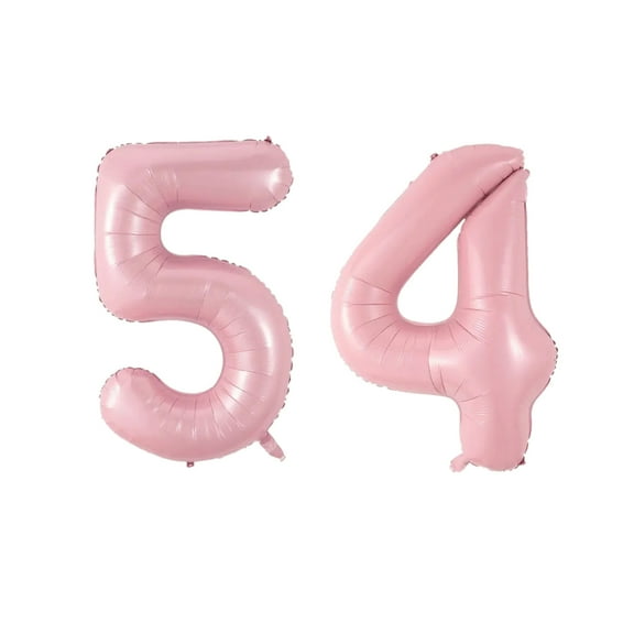 Number Fifty Four Balloon Soft Pastel Pink Number 54 Balloon 32" Large Celebration Balloon