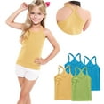 thumbnail image 6 of ZACPNCV 4 Pieces Girls Dance Tank Tops Racerback Camisole Undershirts Spaghetti Strap Camis Dance Clothes Tank Tops for Girl Green 10-11 Years, 6 of 7