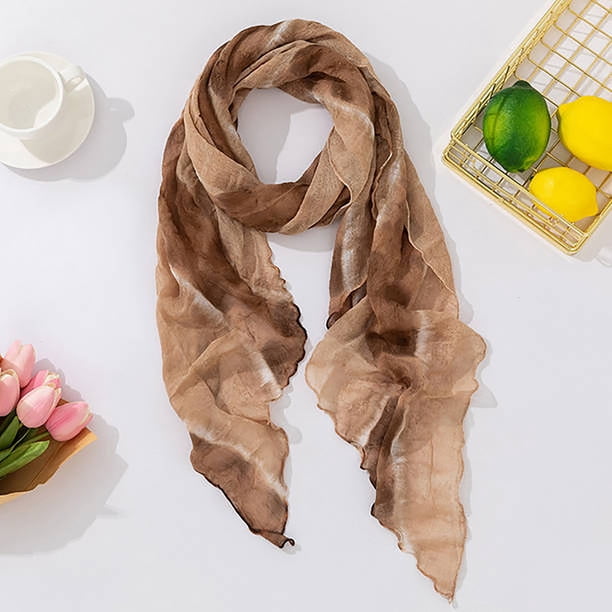 Bufandas de estilo étnico para mujer, corbata y bufanda de lino, chal de lino para primavera y verano, bufanda fina, protección para el cuello, bufanda versátil, bufanda para mujer