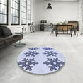 thumbnail image 4 of Ahgly Company Machine Washable Indoor Square Transitional Lavender Blue Area Rugs, 3' Square, 4 of 7