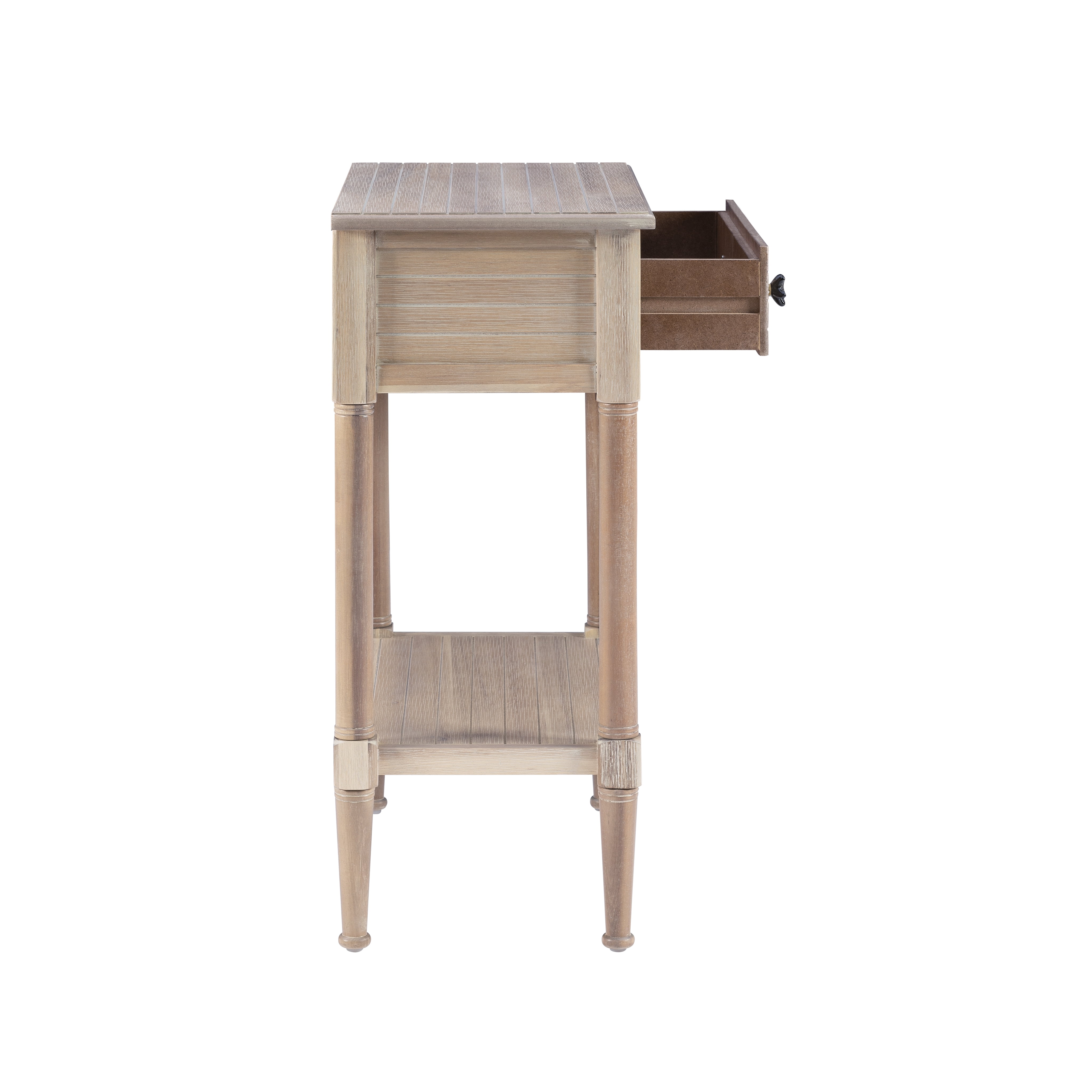 Linon Athalee Single Drawer Indoor Accent Side Table with Shelf, 30.25" Tall, Natural