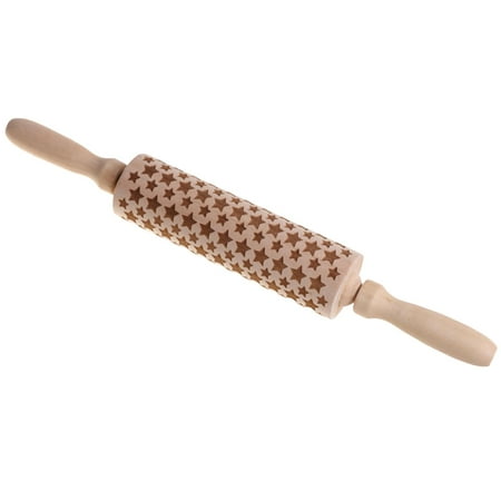 

Engraved Rolling Pins for Baking | Christmas Embossed Pizza Wooden Rolling Pins | DIY Christmas Trees Stars Patterned Rollers Kitchen Baking Tools for Kids Adults