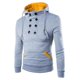 thumbnail image 1 of Sudadera deportiva con capucha y cuello alto con doble botonadura para hombre, 1 of 3