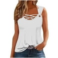 thumbnail image 2 of Sakmal Crew Neck Womens Tank Tops Camisole White Spaghetti Straps Double Lined Shirts Casual Solid Tank Tops for Women 2XL, 2 of 5
