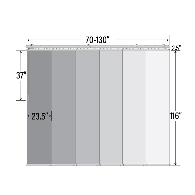 Domovina 6 Panel Track Vertical Blinds, Adjustable 70-130