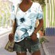 thumbnail image 1 of Fiudx Ropa de Mujer Camiseta Holgada Estampada con Cuello En V y Manga Corta para Mujer, 1 of 5