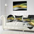 thumbnail image 3 of Designart Gold Silver Straight Yellow Lines - Abstract Throw Pillow - 12x20, 3 of 5