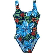 Women's Plus Print Rib Tank Swimsuit