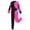 A Hot Pink, variant on YIZYIF Girls Teens Gymnastics Jumpsuit Shiny Rhinestone Ice Skating Bodysuit Long Sleeve Ballet Full Body Leotard