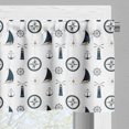 thumbnail image 3 of Ambesonne Sailing Window Valance, Anchor Sailboat Compass, 54" X 18", Dark Teal Camel White, 3 of 5