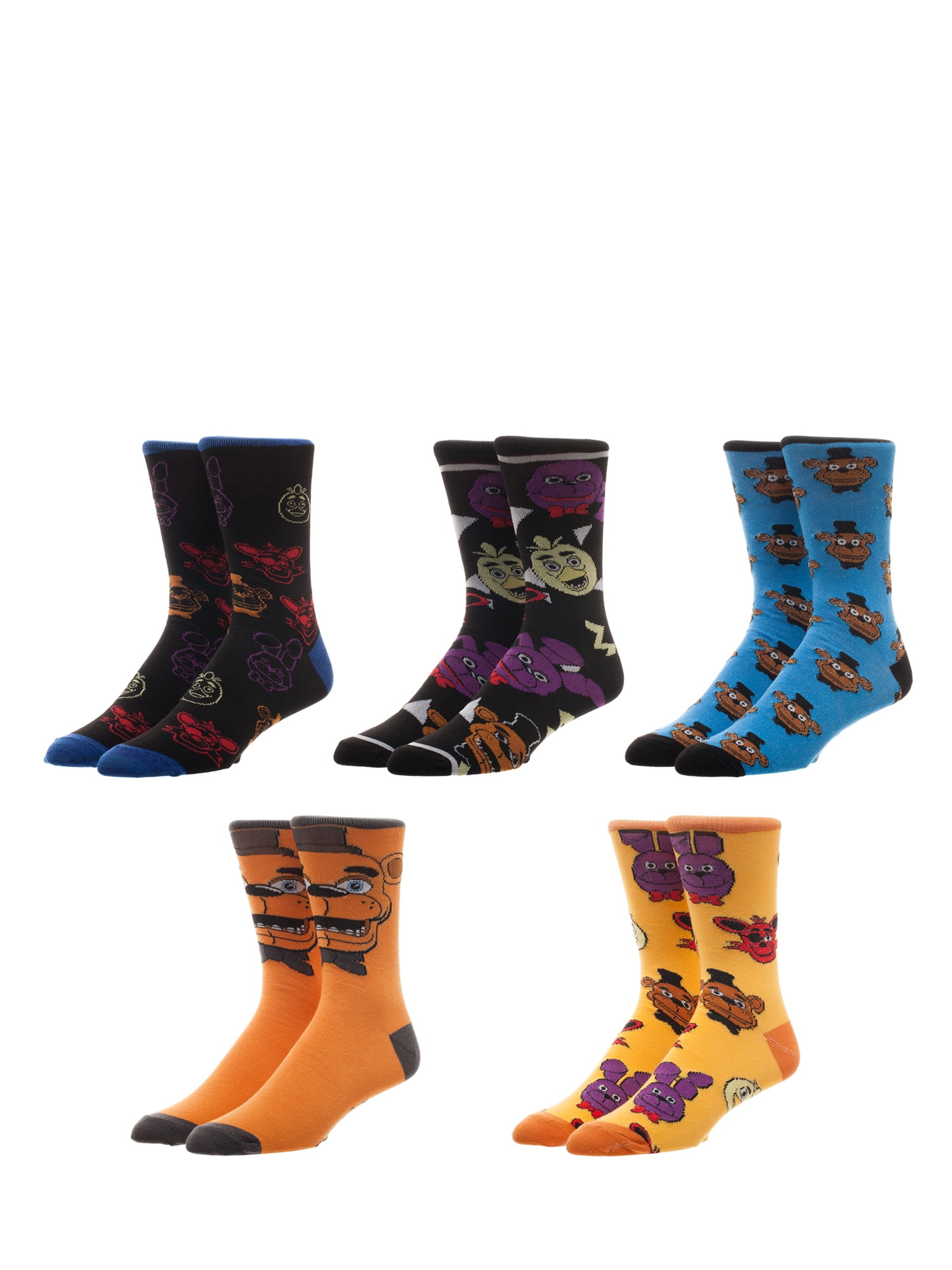 Five Nights at Freddy's License Men's Crew Socks 5Pack