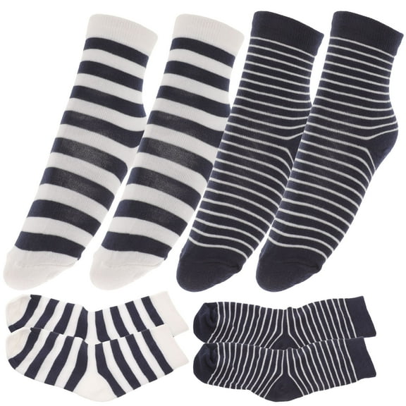 Guichaokj 4 Pairs Striped Socks for Men Running Calf Stockings Sports Elastic Man Miss