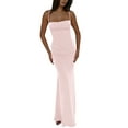 thumbnail image 2 of Faithtur Women's Bodycon Long Dress Spaghetti Strap Square Neck Midi Dress Backless Party Dress, 2 of 9