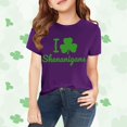thumbnail image 2 of Ruyang St Patricks Day Shirt for Girls Cute Irish Shamrock Graphic Tee Tops Toddler Kids Short Sleeve Summer Crewneck Cotton T-Shirt, 2 of 7