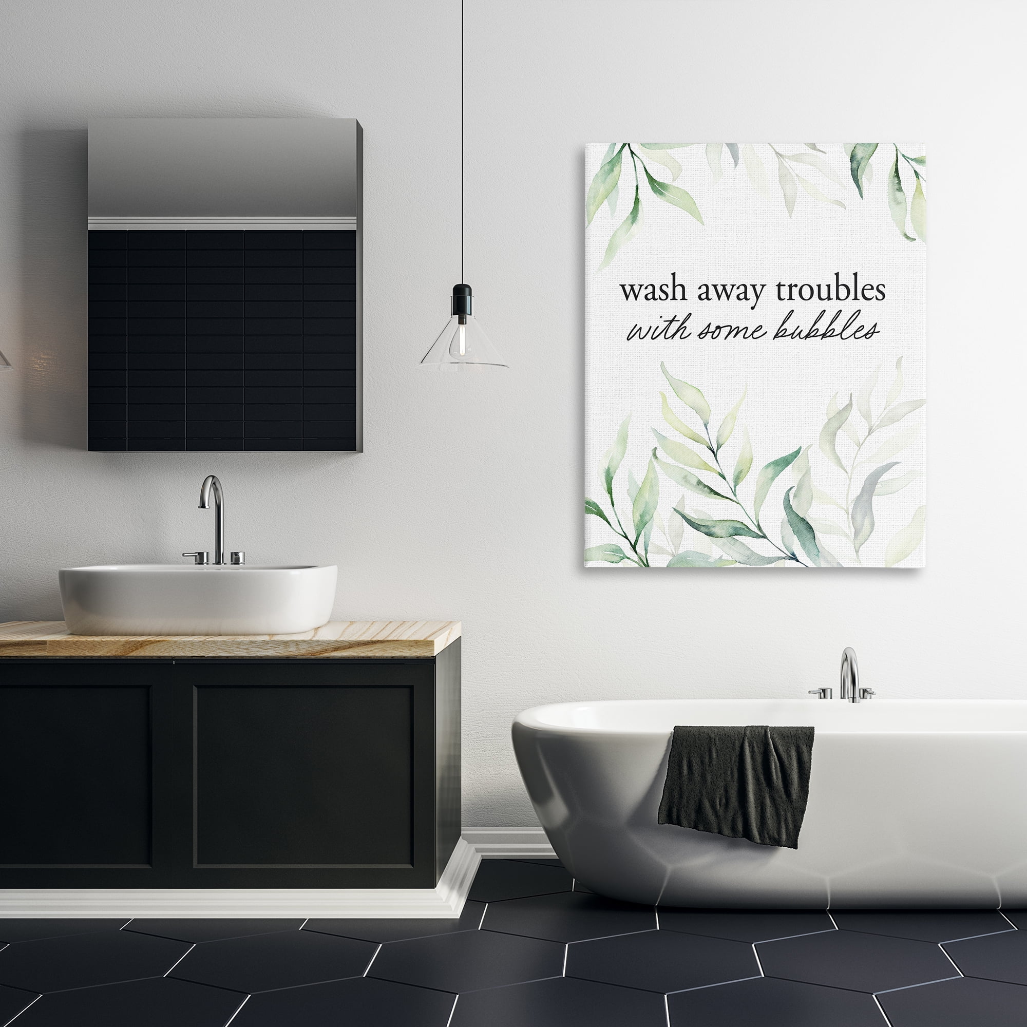 Zen Wash Away Troubles Canvas Wall Art, design by Lettered and Lined