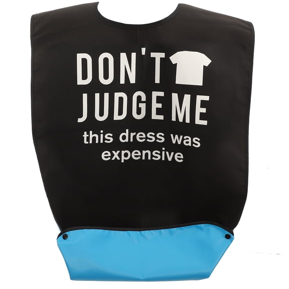 NICEXMAS Elderly People Aprons Waterproof Adult Bib Black 1Set