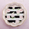 Floral Striped Paper Plates