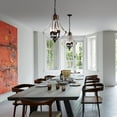 thumbnail image 2 of Fabiola 15 in. 4-Light Indoor Matte Black and Faux Wood Grain Finish Chandelier with Light Kit, 2 of 5