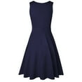 thumbnail image 3 of KaLI_store Floral Dress for Women Casual Summer Dress for Women Swing Sundress Wrap V Neck Polka Dot Print Ruffle Short Sleeve Mini Floral Dress Navy,XL, 3 of 5