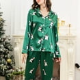 thumbnail image 2 of WBQ Family Matching Silk Satin Pajamas Button Down Sleepwear Long Sleeve Silky Solid Color Nightwear 2 Pcs Pj Set,A4, 2 of 8