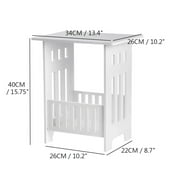 White Modern Bedside Table Bedroom Nightstand End Table Plant Stand Holder Storage Rack Organizer