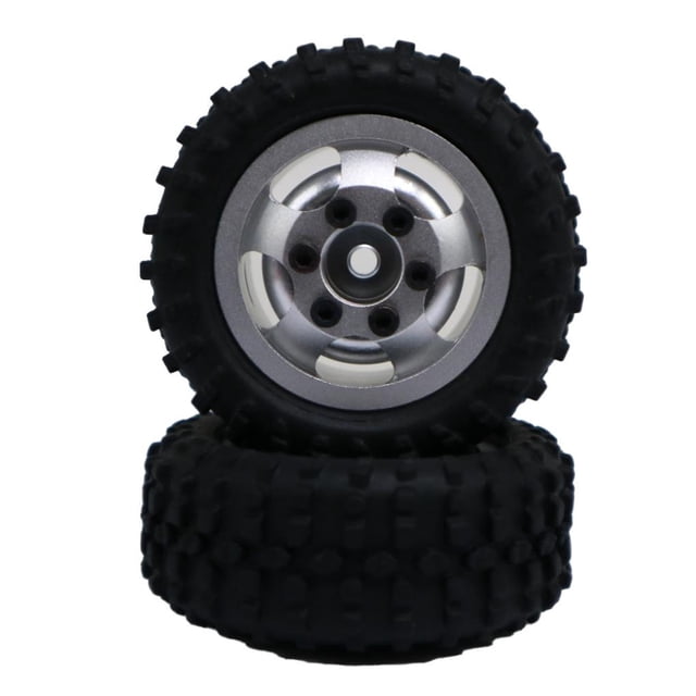 ZheElen RCGOFOLLOW Wheel Rims Tyre For SCX24 Plastic Crawler Wear-resistant 2pcs RC Car Accessories Replacement Parts RC Upgrade Part Silver