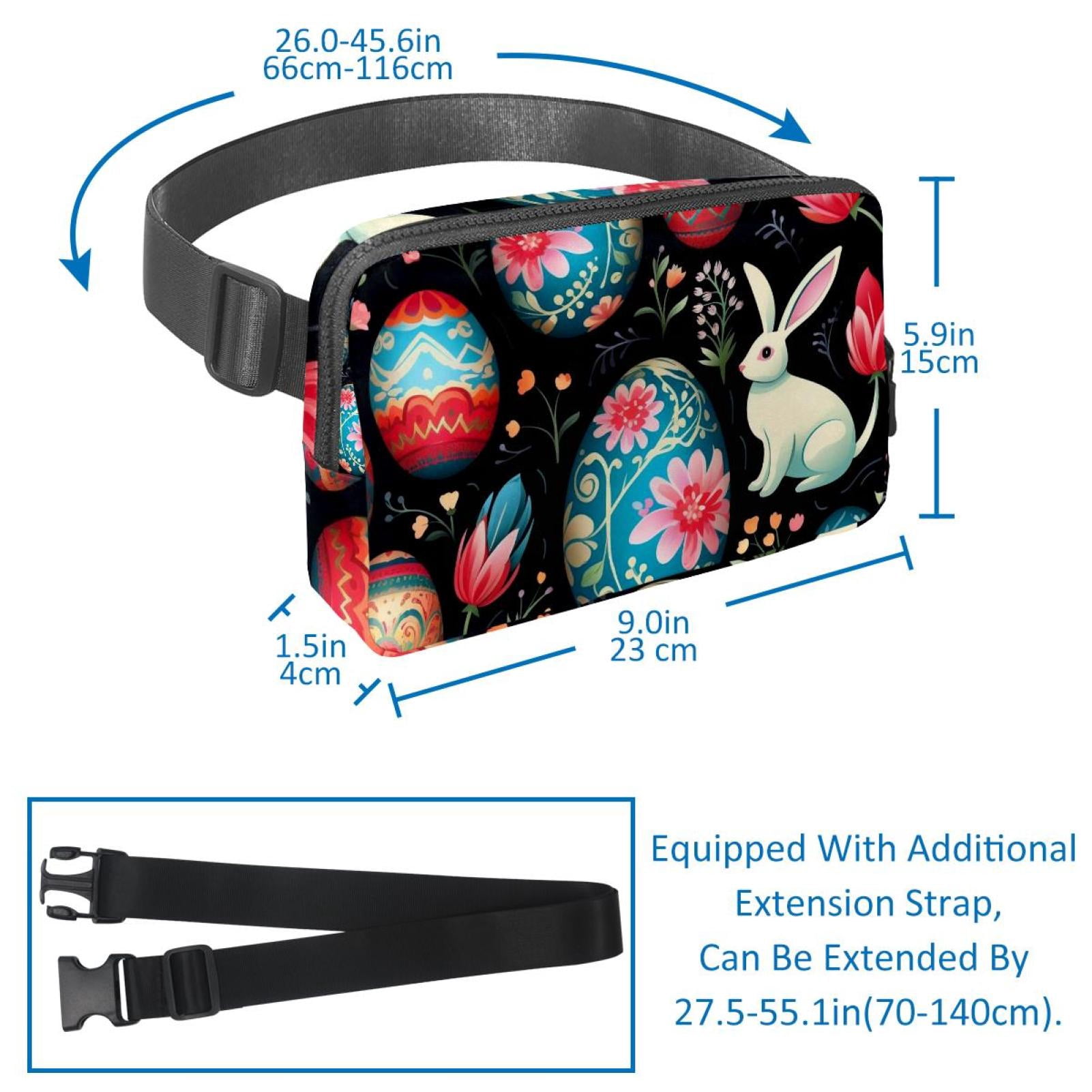 Easter Lightweight Adjustable Running Belt Waist Bag with Extension Strap - Unisex