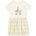thumbnail image 3 of Inktastic Unicorn Face Girls Toddler Dress, 3 of 5