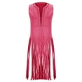 thumbnail image 5 of Women's Faux Suede Fringe Vest - 70s Hippie Vintage Sleeveless Tassel Long Cardigan Jacket Cowgirl Western Tops, 5 of 6